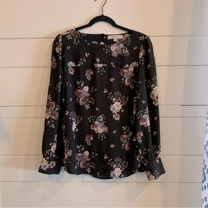 Loft Floral Long Sleeve Blouse - Medium